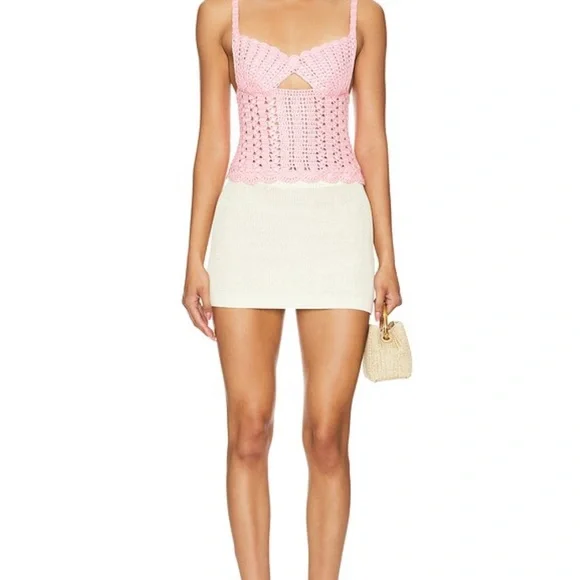MAJORELLE Pink Crochet Tank Top - Picture 4 of 5